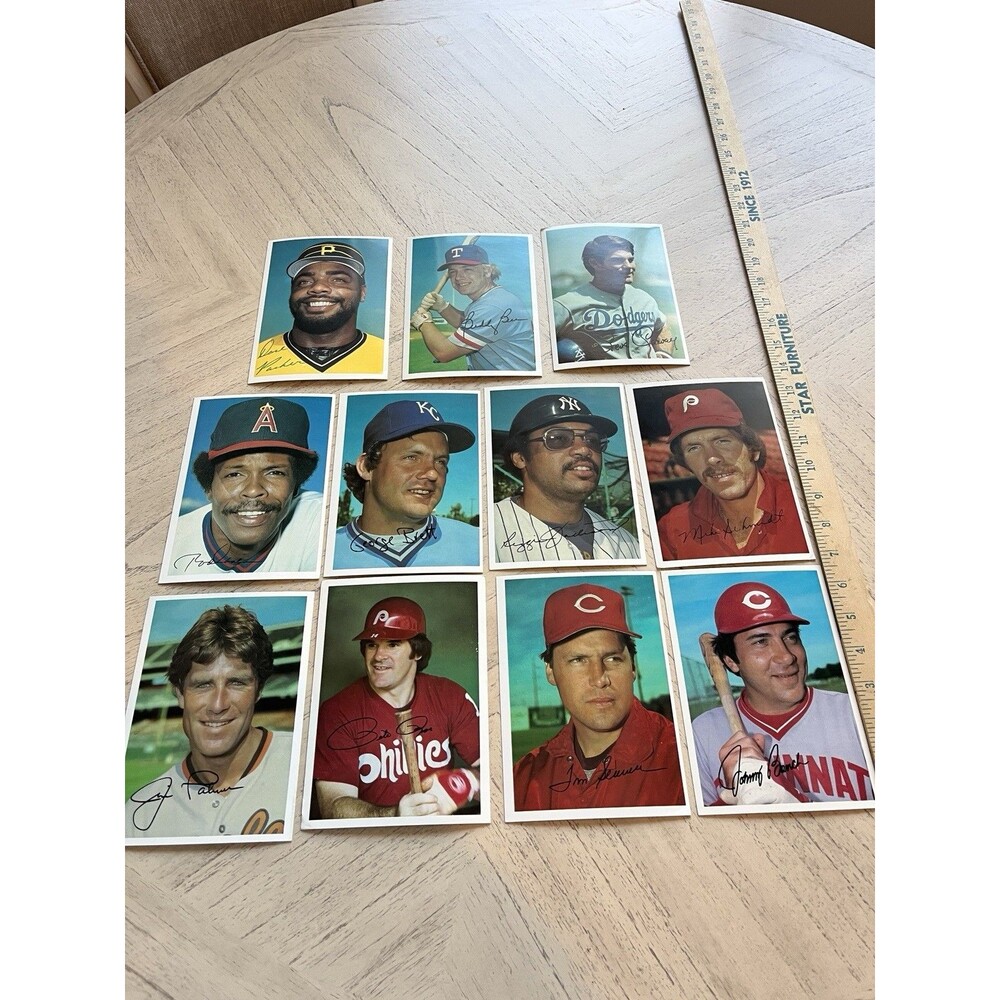 Topps 1981 Large Glossy Baseball Photos: Rose Jackson, Bench etc. Includes 9 HOF